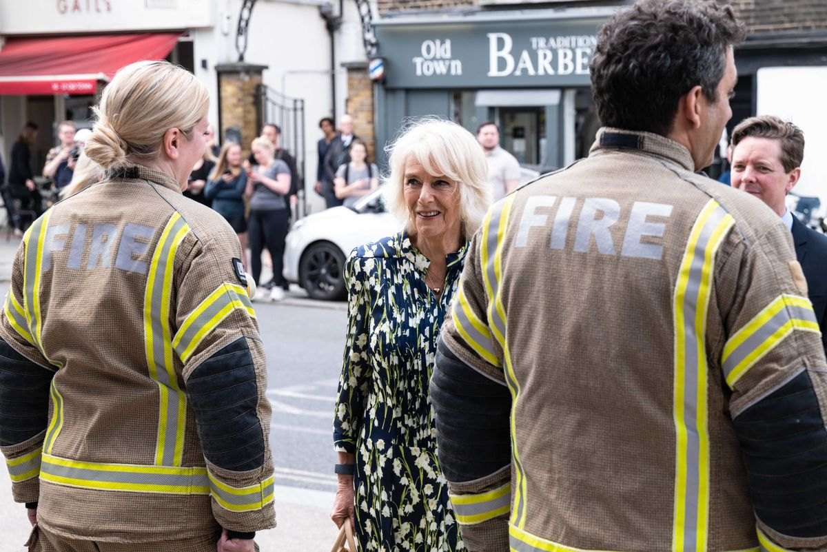 The Duchess of Cornwall at Clapham Fire Station