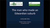 Edwardian suburb – Talk by Mike Tuffrey